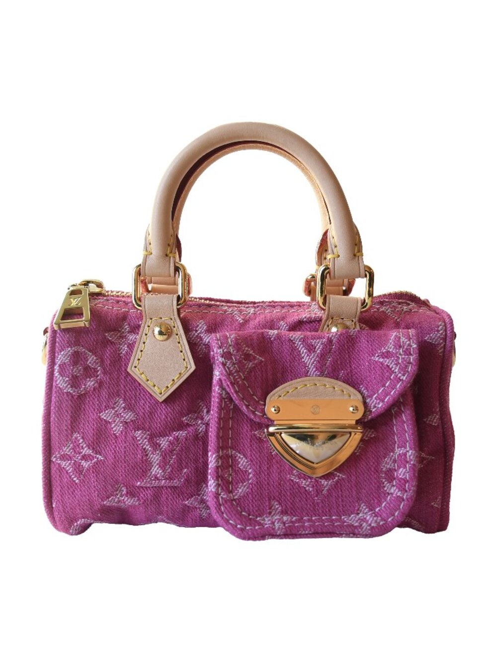 Louis Vuitton Nano Speedy Denim Pink